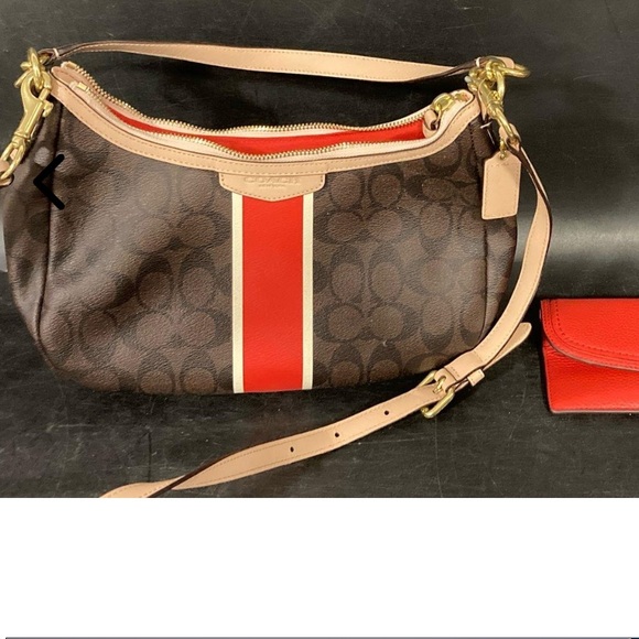 COACH SIGNATURE STRIPE DEMI CROSSBODY. style: F29942. - Picture 2 of 9